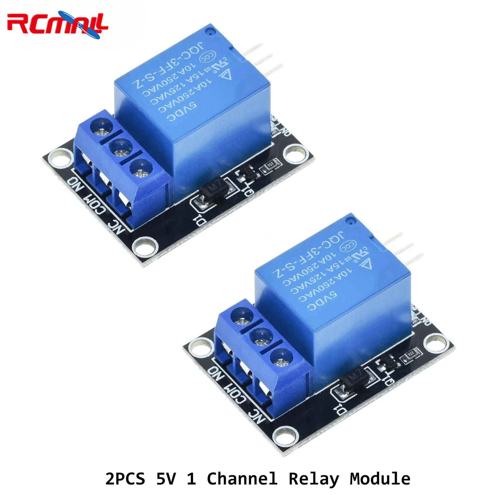2PCS 5V 1 Channel Relay Module With Optocoupler KY-019 SRD-05VDC-SL-C with NO/NC Contact For Ardu+ino Appliance Control