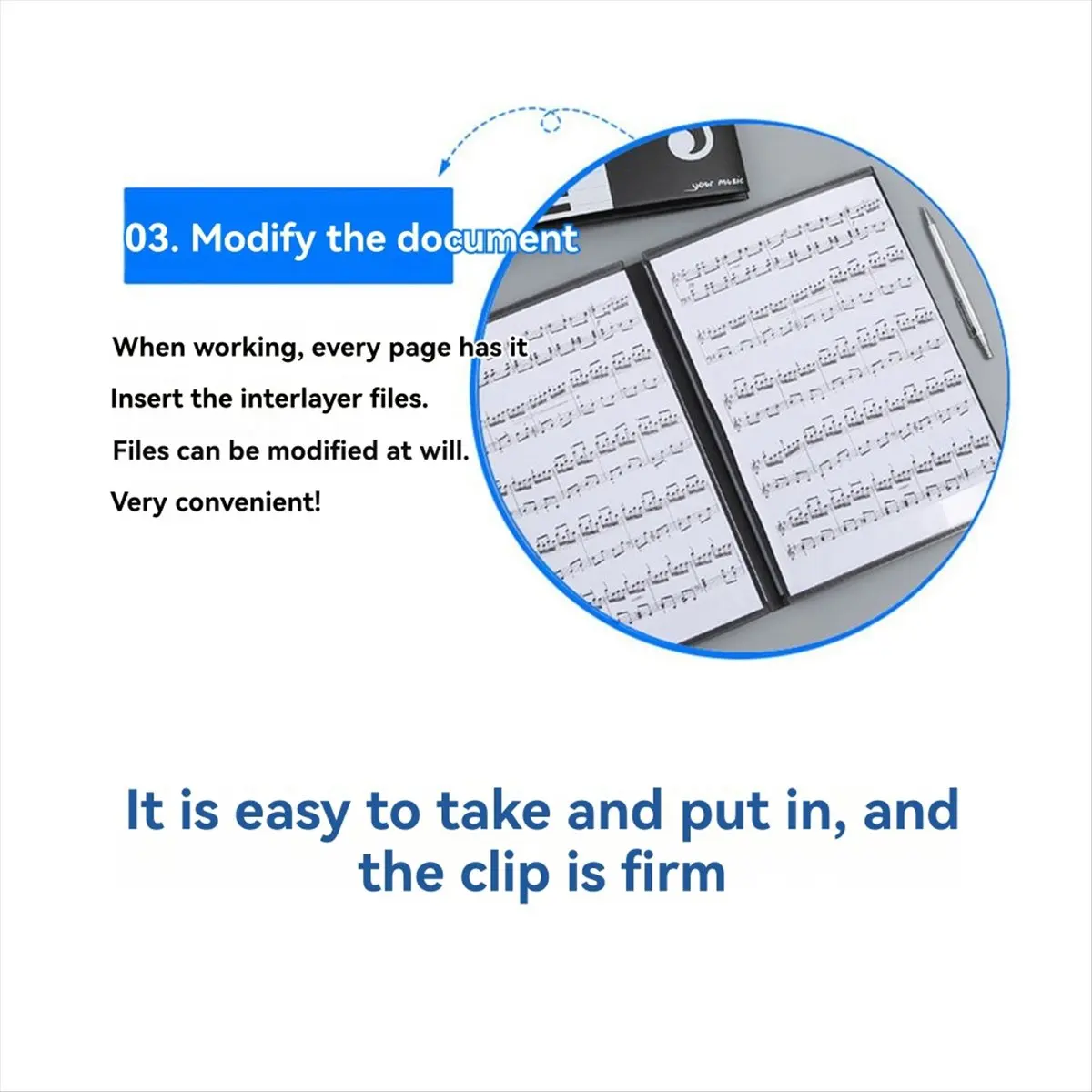 *ESTR 4 Pages Expand Music Folder A4 6 Pockets Music Storage Sheet Big Piano Score Folder Sheet Music Clip