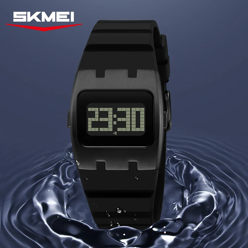 Skmei relógio eletrônico original à prova de água luminoso digital wriswatch para homem moda cronógrafo calendário despertador 2415