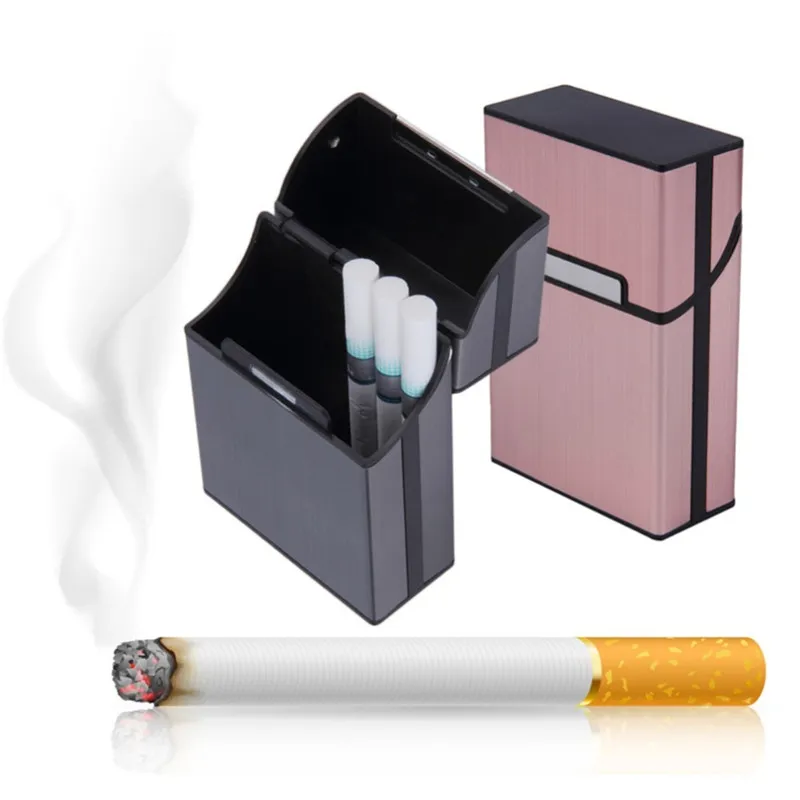 Smoking Cigarettes Aluminum Cigarette Case Cigar Tobacco Holder Pocket Box Storage Container Gift Box to Holds 20 Sticks