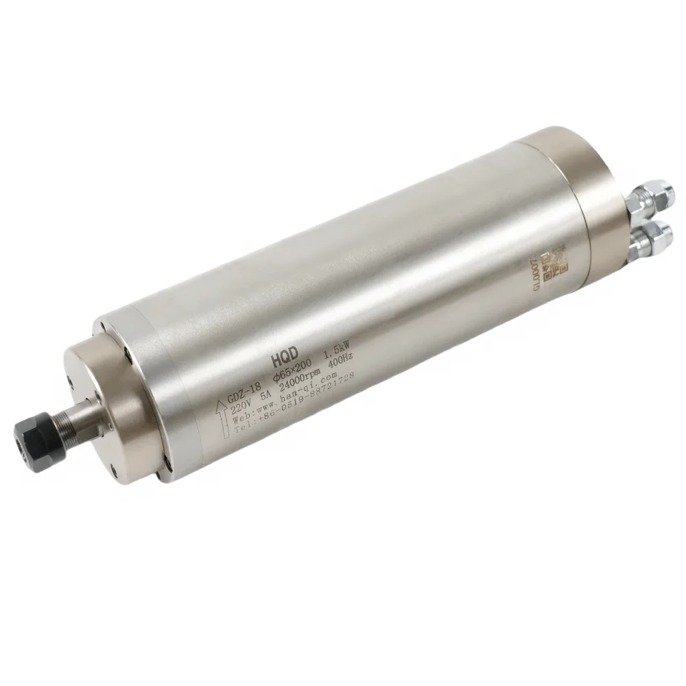 

65mm 1.5Kw ER11 Metal Milling Jade Engraving Water Cooled Spindle Motor for DIY GDZ-18