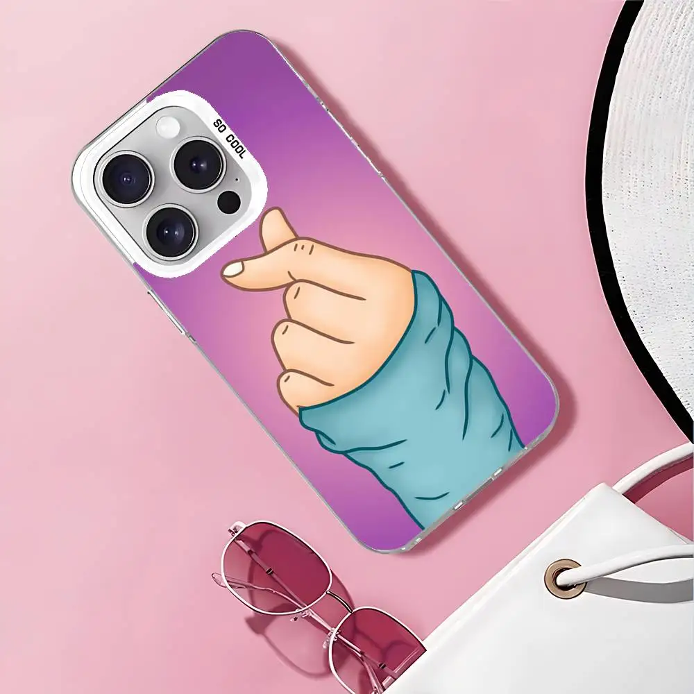 الحب على الاصبع Kpop القلب قضية الهاتف آيفون 17 16 15 11 12 13 14 برو ماكس 16 زائد 12 Mini 7 8 XR XS 15Pro ماكس كوف #6