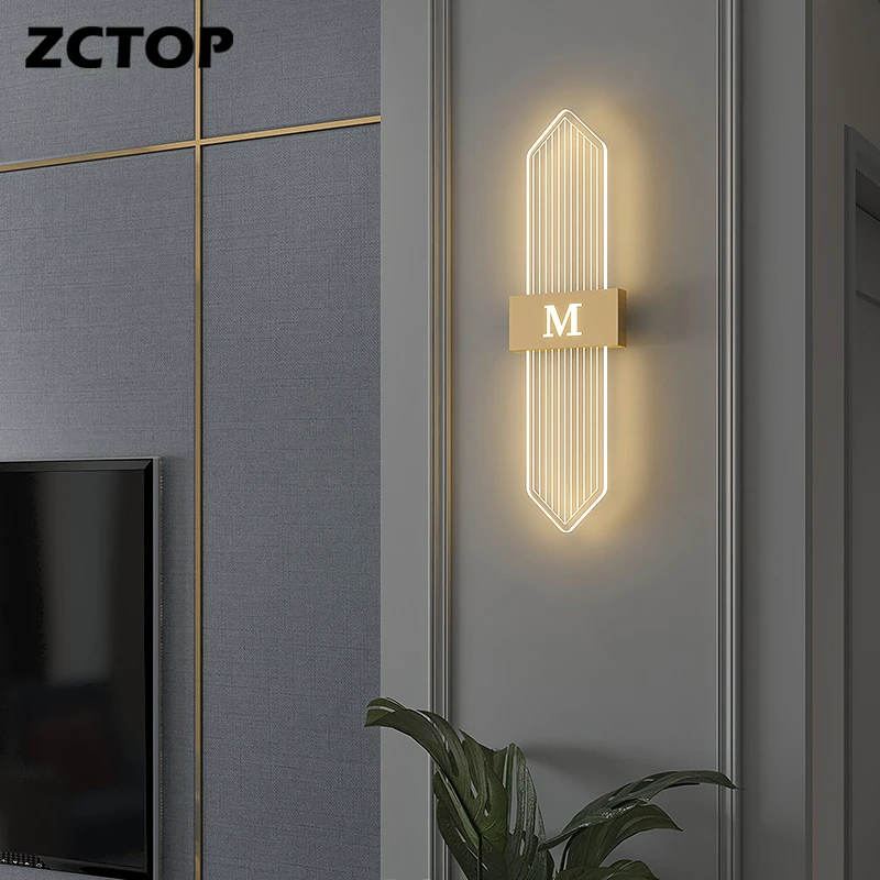 

Modern LED Wall Sconce Gold White Bedside Decor Wall Light For Living Room Kitchen Hall Bedroom Study Wall Lamp Fixtures AC220V