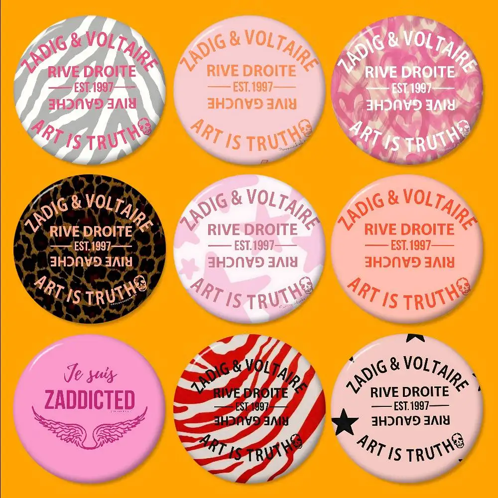Pin de solapa clásico con logo Z-Zadig V-Voltaire, suave, con icono impreso brillante, regalo para amigos, insignia, broche para cuello