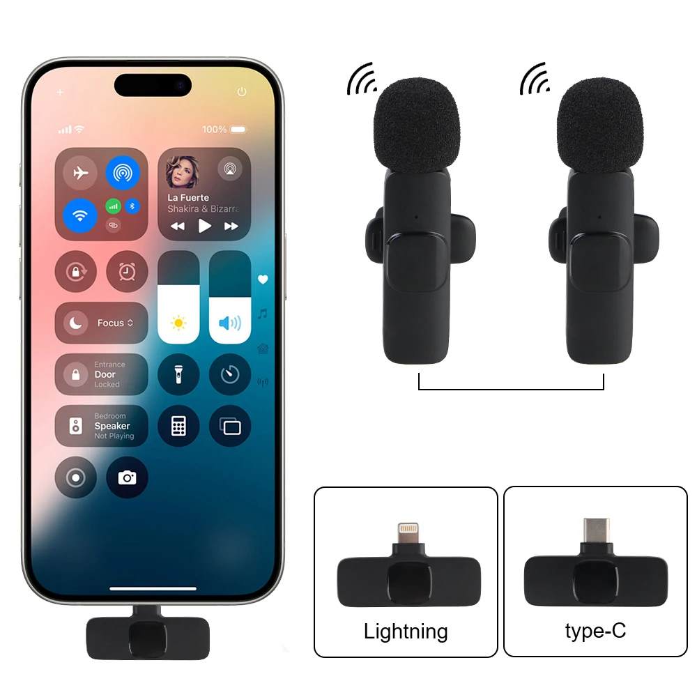 Wireless Microphone ​K9 Mini Bluetooth Mic Live Show Broadcast Micro Kit Lapel Lavalier MicroPhone For iPhone Android Cell Phone