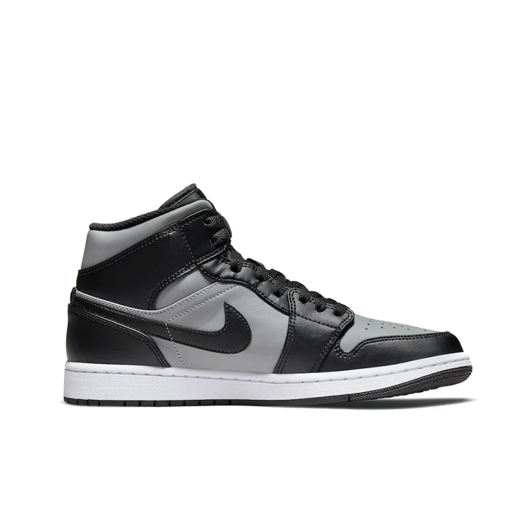 Nike Air Jordan 1 Mid Men's board Shoes Support Comfort Casual Shoes Cushioned and lightweight breathable sneakers  Black&Grey