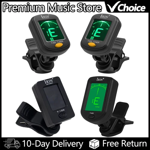 Imagen 1 del producto Afinador de guitarra IRIN T-400/T-500 afinador Digital con Clip para guitarra ukelele bajo violín violonchelo Universal giratorio de 360 grados sensible