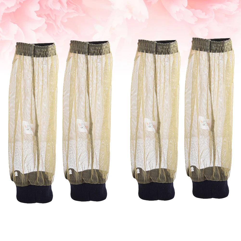 

2 Pairs Anti-bite Pants Leg Cover Mesh Net Hiking Feet Protector Foot Green Man