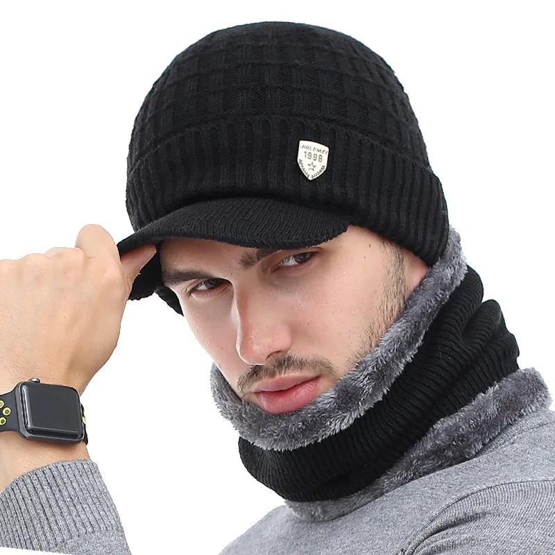 Gestrickte Hut Skullies Beanies männer Winter Hüte Für Männer Schal Kappe Frauen Winter Beanie Hut Beany Männlich Homme Gorro motorhaube Kappen
