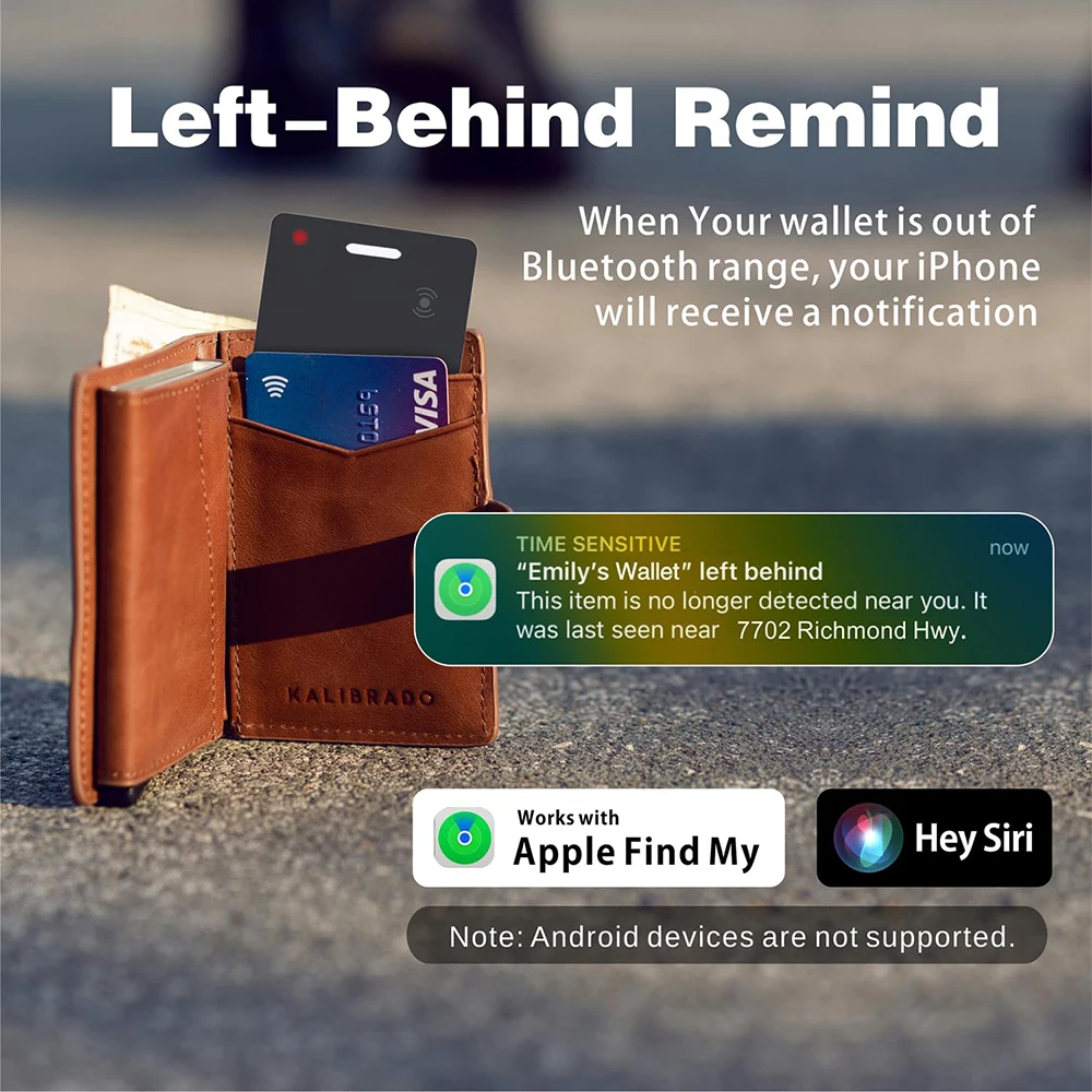 Wallet Anti-loss Card Location Tracking GPS Smart Tag Works with iPhone Find My Bluetooth Device Ultra-thin Card Wireless Charge