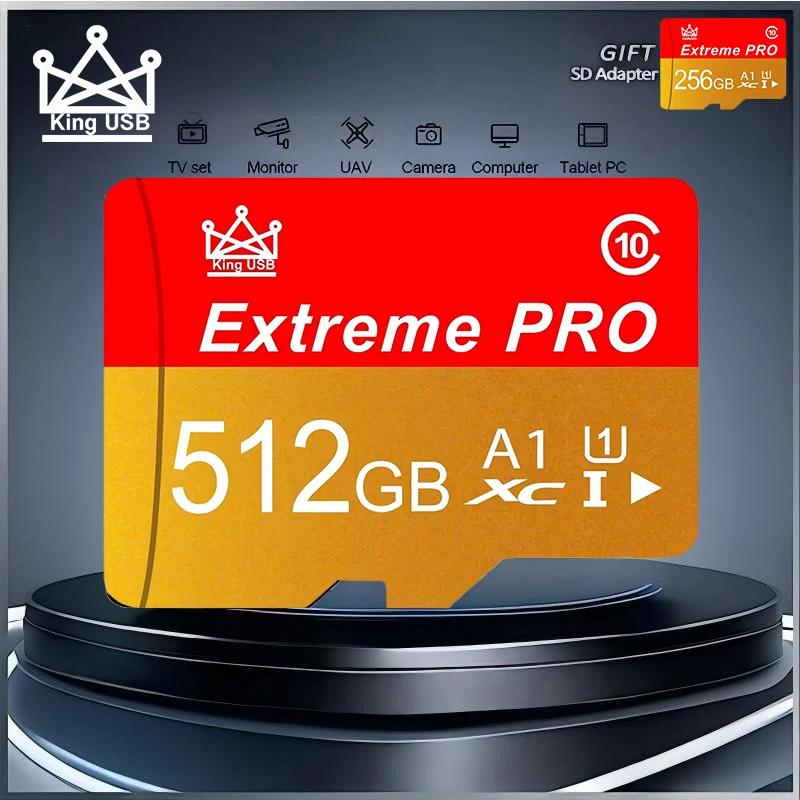 Compact Memory Card 512GB Micro TF SD Card 256GB SD Cards 128GB TF Cards 32GB Full HD Shockproof U1 for Drone/Laptop