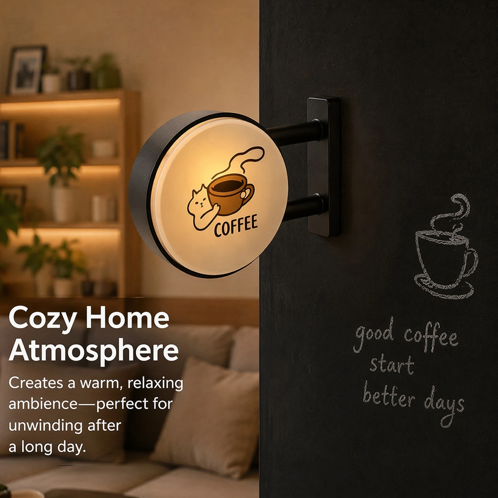 Mini Magnetic Coffee Shop Refrigerator Decor Wall-Mount Lighted Vintage Shop & Bar Signs Mini Refrigerator Magnets Decor view 3
