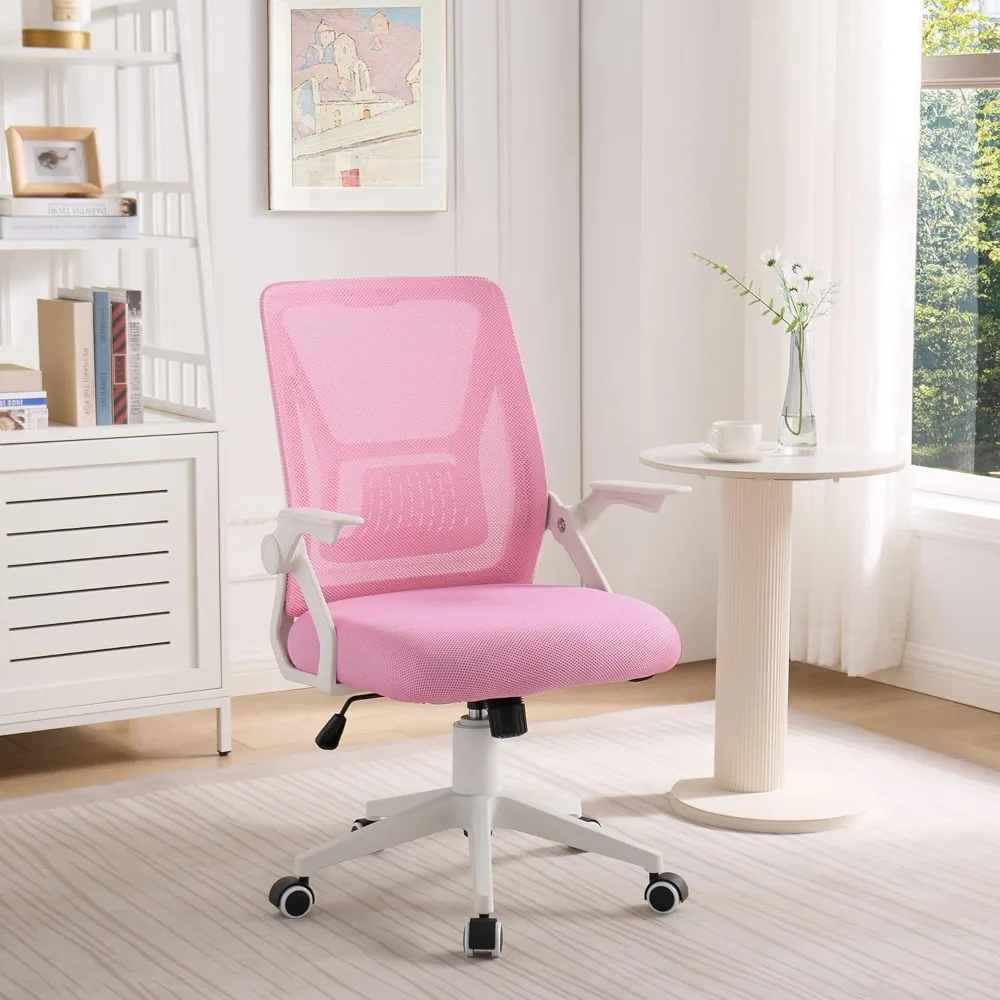 

Mid-back Swivel Ergonomic Office Chair with Adjustable Arms Mesh Lumbar Support for Computer Task Work,A variety of colors