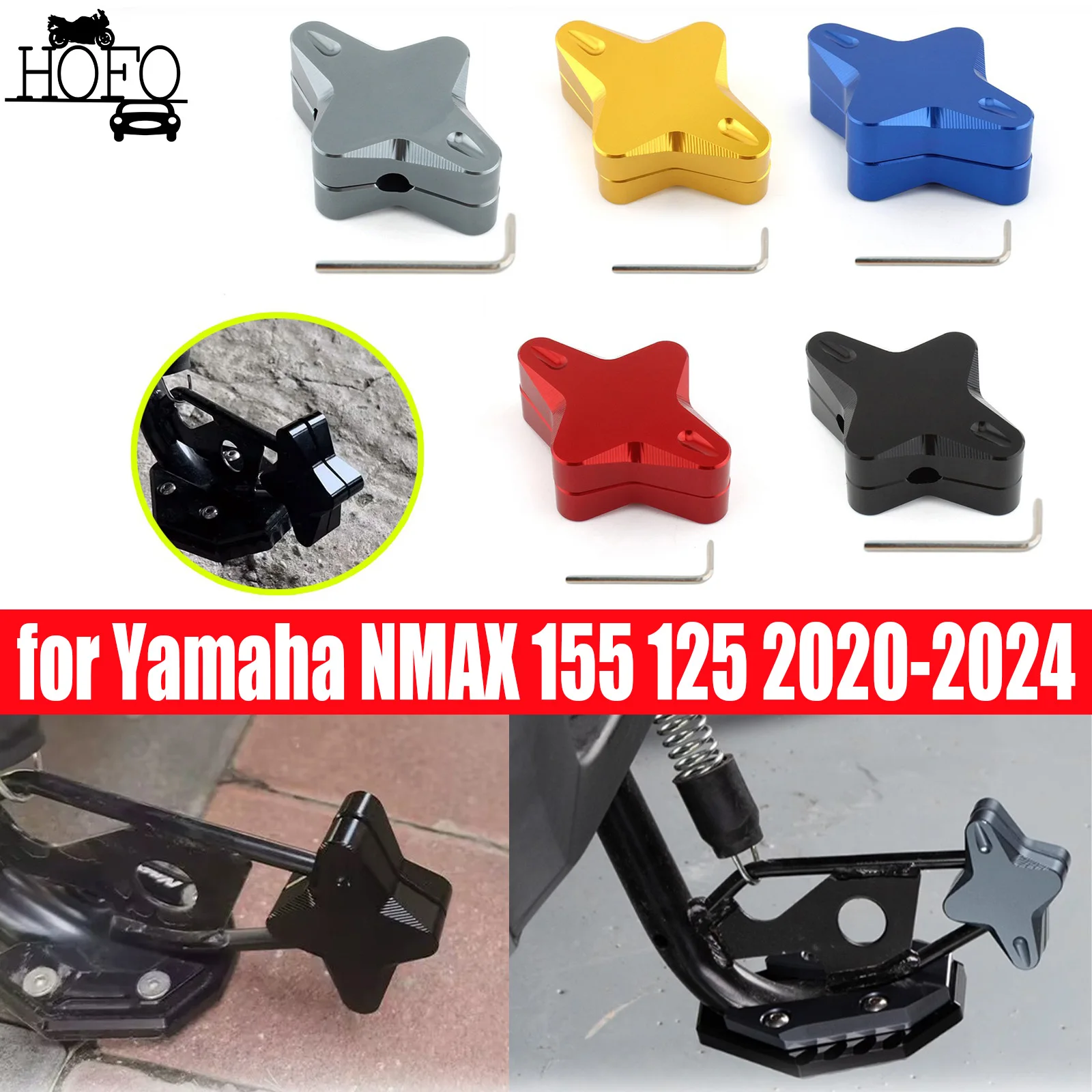 

CNC Kickstand Enlarge Pad Extension Fit for Yamaha NMAX 155 125 2020-2024