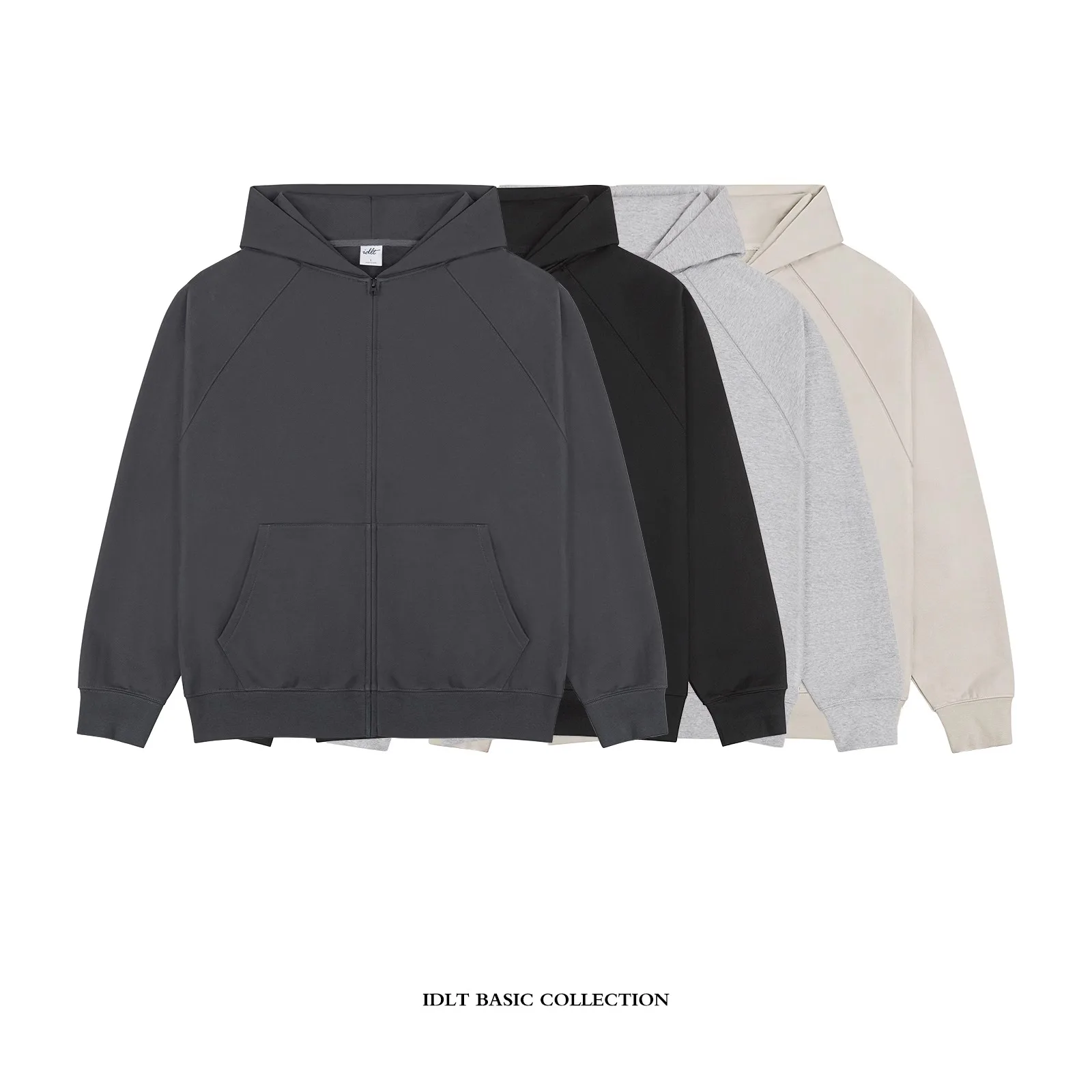 

official-website High quality silhouette zipper sweatshirt, hoodie, raglan sleeves, loose original street style, versatile