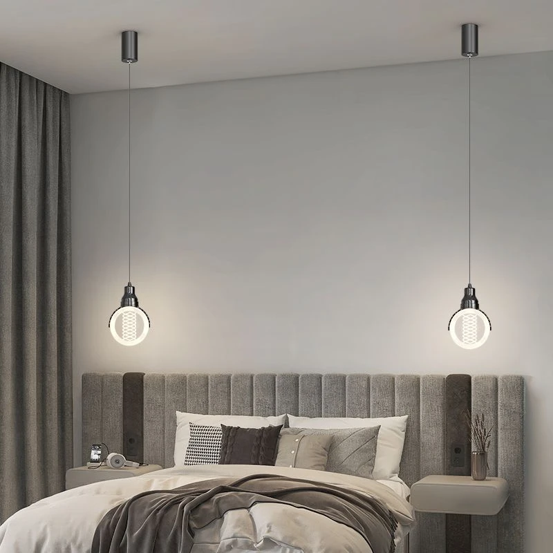 Modern Minimalist Bedroom Bedside Chandelier Home Adjustable Long Line Bar Desk Lamp Decorative Atmosphere Light Pendant Lamp