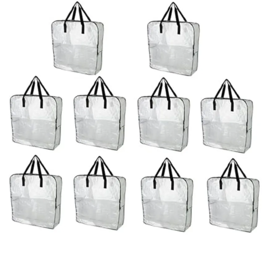 

DIMPA Extra Large Clear Heavy Duty Storage Bags with Moth Moisture Protection for Seasonal Clothing Blankets and Bedding 10 Pac