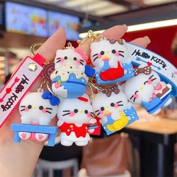 Sanrio Cartoon Hello Kitty Figurki Anime Brelok Lalka Torba Samochodowa Wisiorek Para Hurtownia Biżuteria Pulpit Cosplay Dzieci Zabawki Prezenty