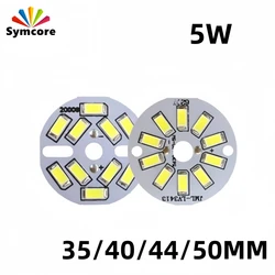 10Pcs LED PCB Light Board Installed SMD5730 LED Chips Aluminum Lamp Plate 5W 32mm 40mm 44mm For Crystal Light Bulb DIY
