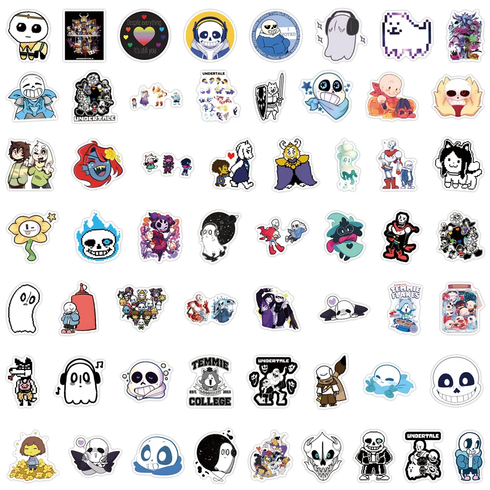 10/30/55/110PCS Gioco Undertale Adesivo Cartoon Carino Graffiti Decorazione Laptop Skateboard Tazza di Acqua Decalcomania Impermeabile Giocattolo Per Bambini