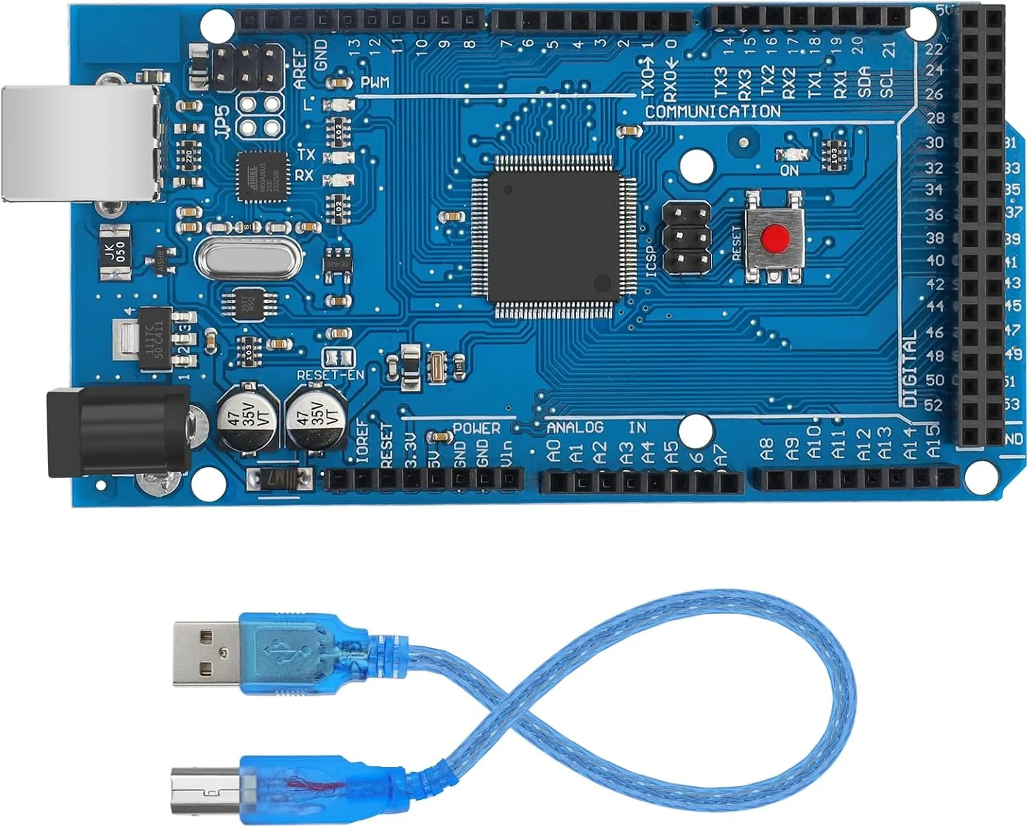 MEGA2560 R3 (ATmega2560 – 16AU CH340G) AVR USB-Entwicklungsplatine – für Arduino-Erweiterung, DIY-Kit
