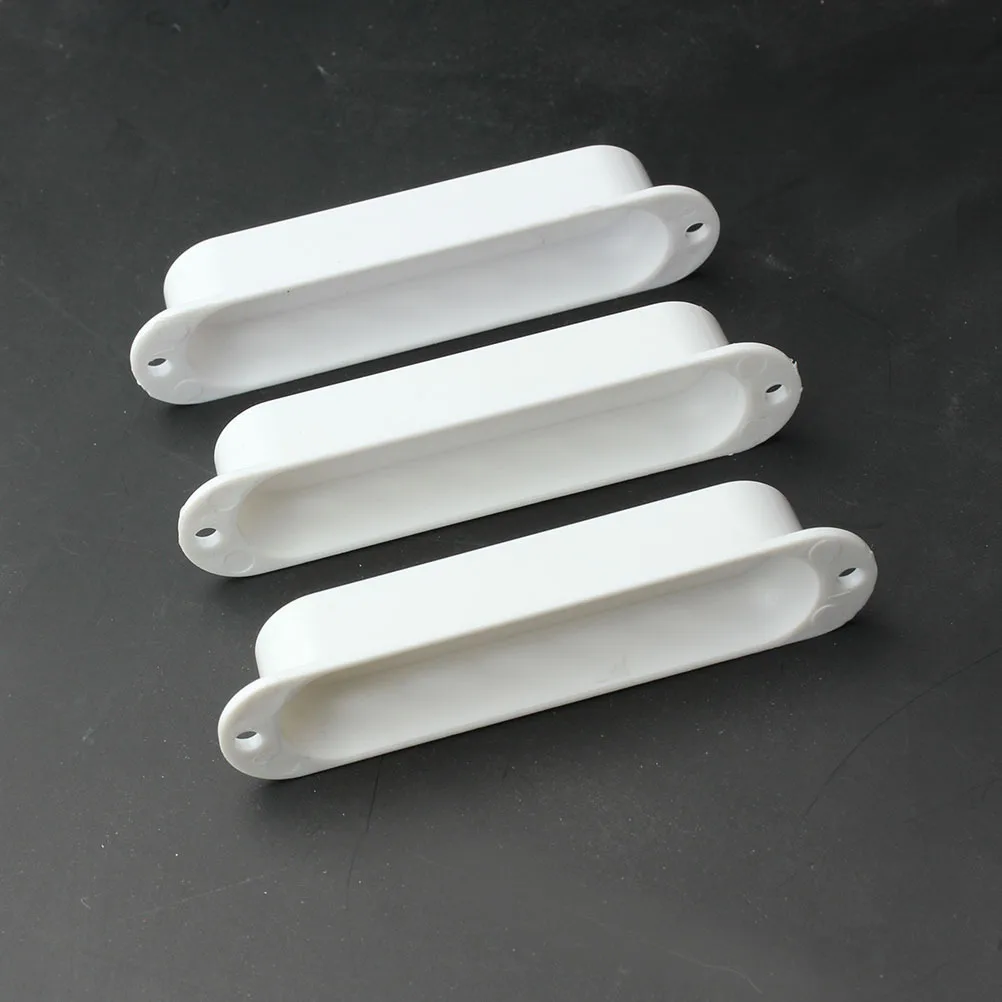 

3Pcs White Sealed Pickup Covers Plastic Electric Guitar Single Coil Replacement 84x18x14mm Closed Pickup Covers