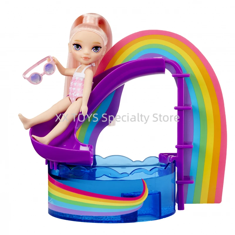 Rainbow High Little Pool Day with Blush Doll Playset Dessert Shop with Kandy Doll Playset Girls Play House Toy Birthday Gift Set