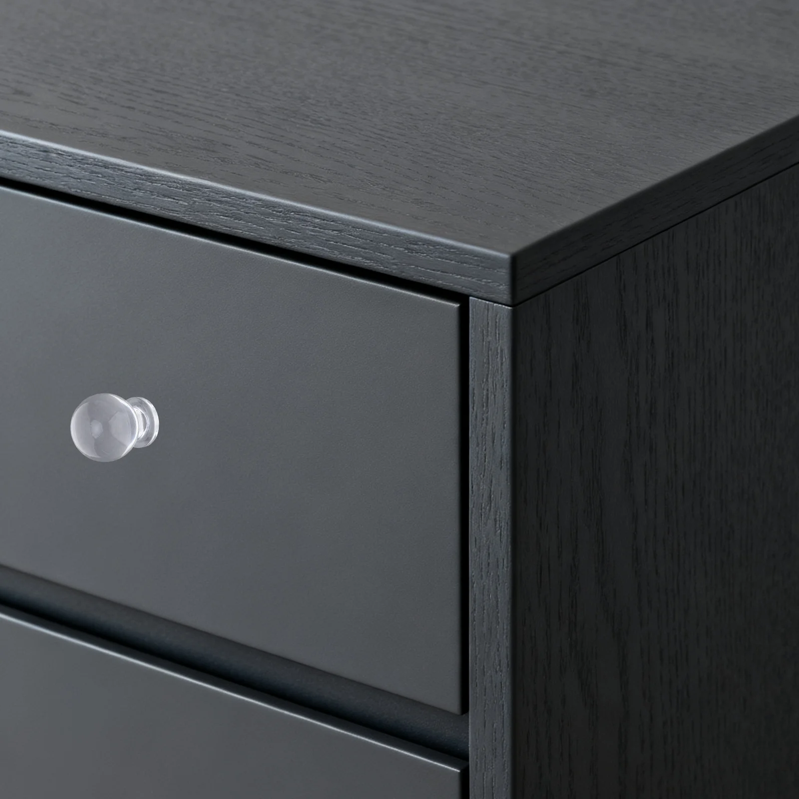 12Pcs Transparent Acrylic Round Ball Knobs Sturdy Comfortable Grip for Closet Doors Cupboard Panels Dresser Drawers