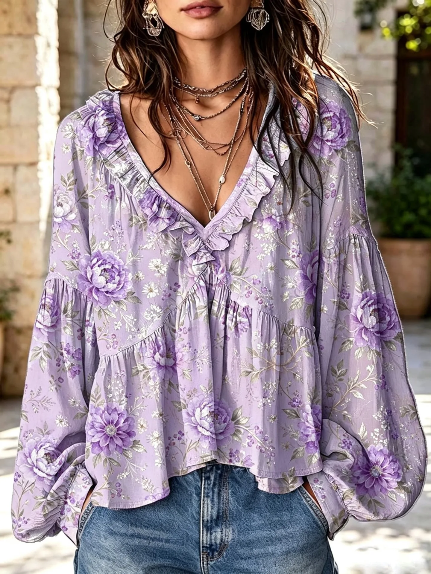 Blusa de outono com decote em V, camisa de manga comprida para mulher, blusa de primavera, peça casual, elegante, moderna, para usar no dia a dia e em
