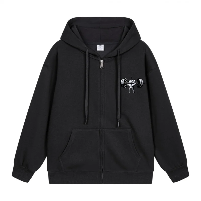 

Мужская толстовка на молнии, черная толстовка с рисунком черепа, 2025 г., новый стиль, повседневный стиль для пар, повседневный и свободный стиль