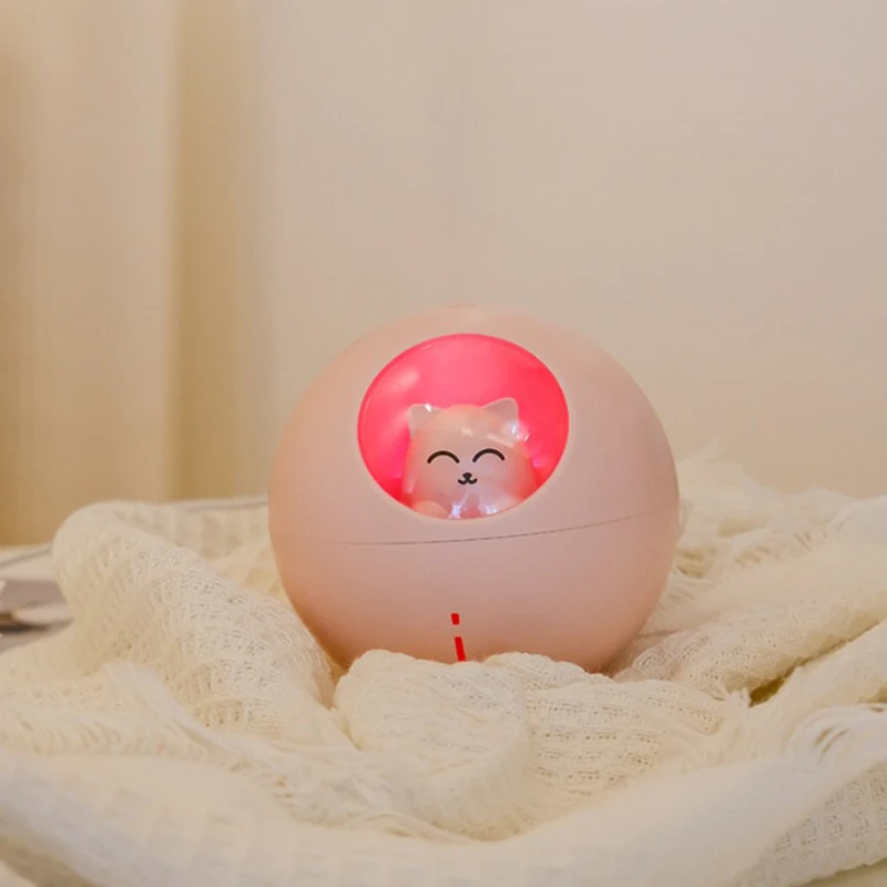 USB صغير المرطب الناشر مبيد لطيف كوكب القط الهواء المرطب بالموجات فوق الصوتية مع ضوء LED لون رومانسي