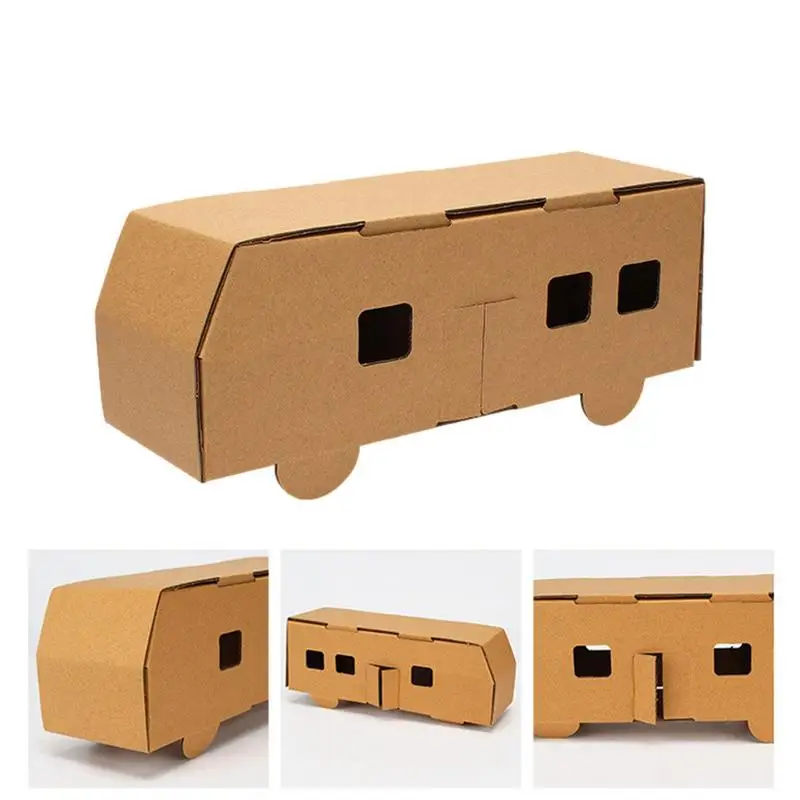 Cardboard House For Kids Cardboard Coloring Playhouse Paper Toys Crisp KT Board DIY Making Cultivate Concentration Imagination