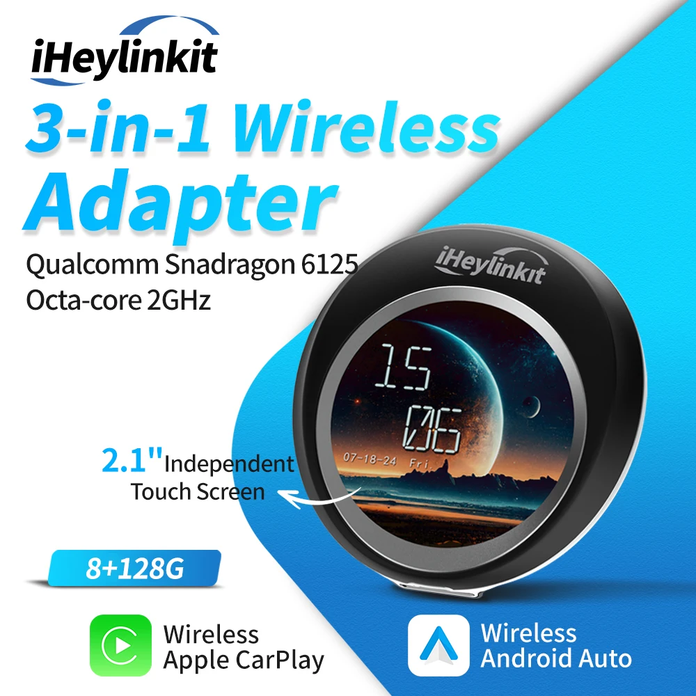

iHeylinkit 8+128G Wireless CarPlay AI Box Wireless Android Auto Smart TV Box Car Accessories for Benz Audi Kia Hyundai VW Toyota