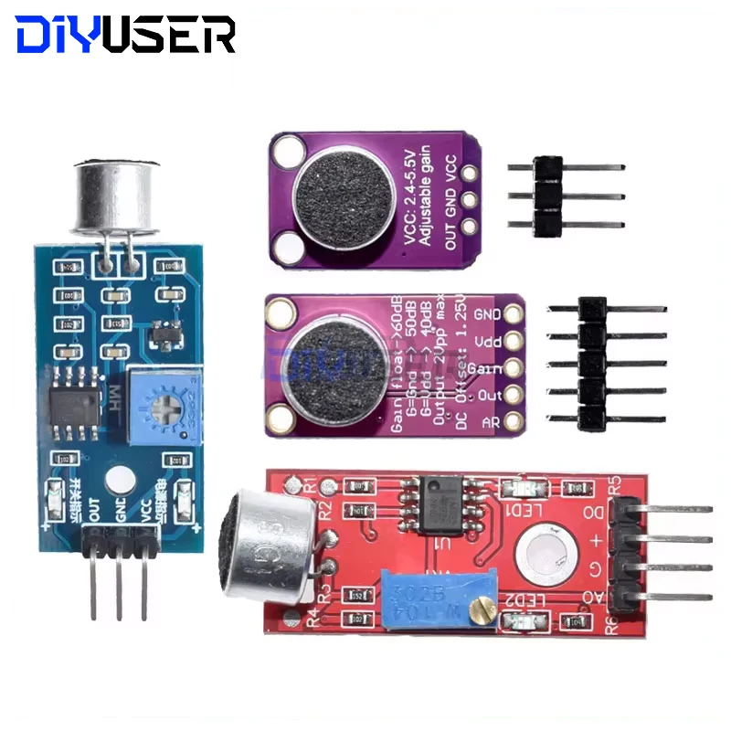 DIYUSER KY-037 Sound sensor  sound control sensor MAX4466 MAX9814 switch detection whistle switch microphone amplifier Arduino