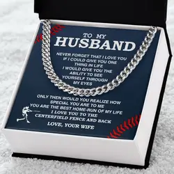 To My Husband Man Gift Stainless Steel Cuban Chain Necklace From Wife Men Birthday Jewelry Gifts 2024 New Hot Dropshipping