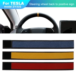 Per Tesla Car volante Top Marker linea centrale marcatura rossa decorazione Super Suede per accessori Tesla Model Y 3 X S