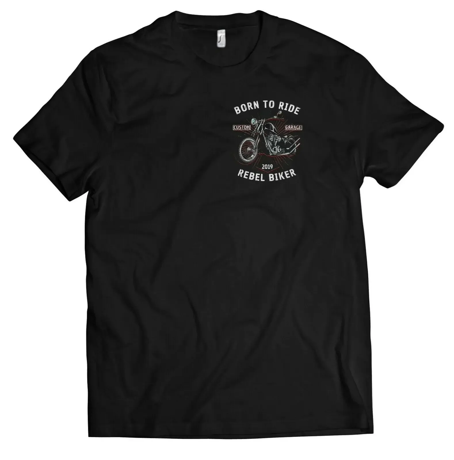 Born To Ride Rebel Biker Garage Chopper Motorcycle Rider T-Shirt 100% Cotton O-Neck Short Sleeve Summer Casual Mens T-shirt