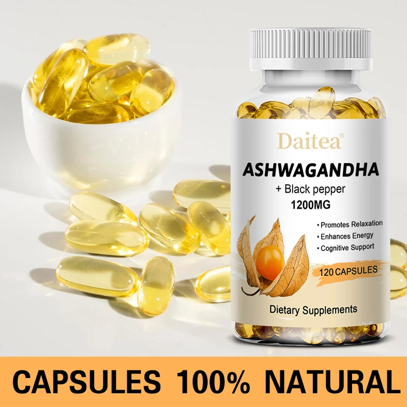 Ashwagandha Extract Capsules Support the Immune System Promotes Sleep - Helps with Stress - Weight Management - Mood Management