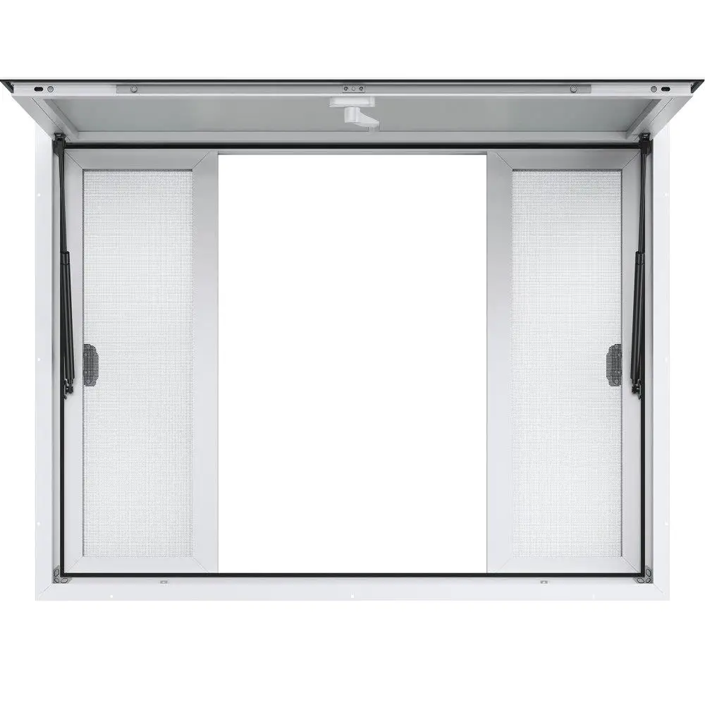 

Concession Window 48 for X3 6", Aluminum Alloy for Truck Service Window with 4 Horizontal Sliding Windows & Awning Door & Drag