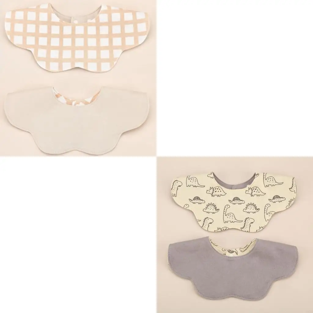 

Reversible Baby Bib Cotton Double Sided Burp Cloth 360 Degree Petal Design Bib 4XBC