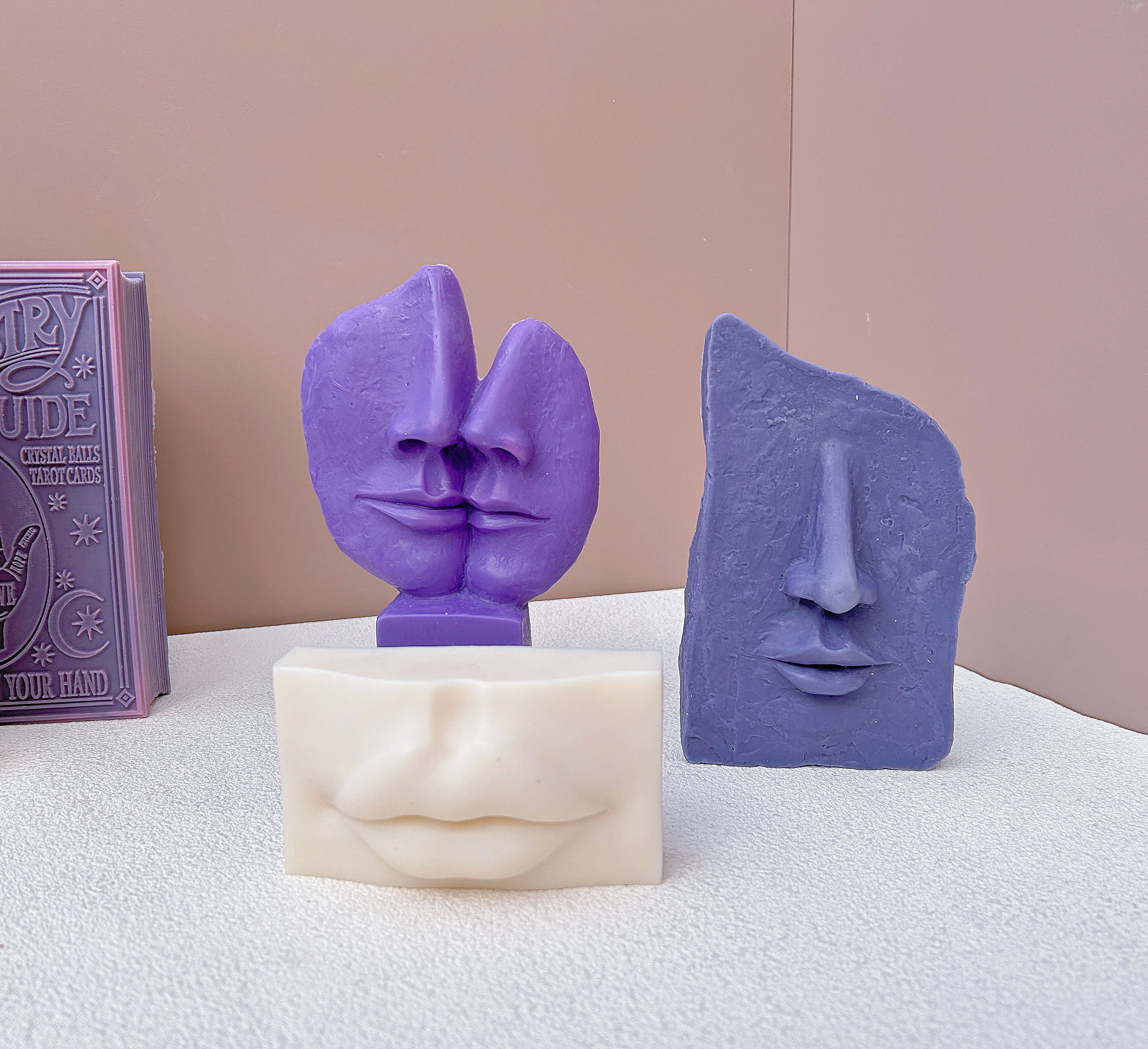 DIY Art Facial Candle Silicone Mold 3D Abstract Facial Silicone Candle Mold Handmade Gypsum Soap Festival Party Home Decoration - Image 2
