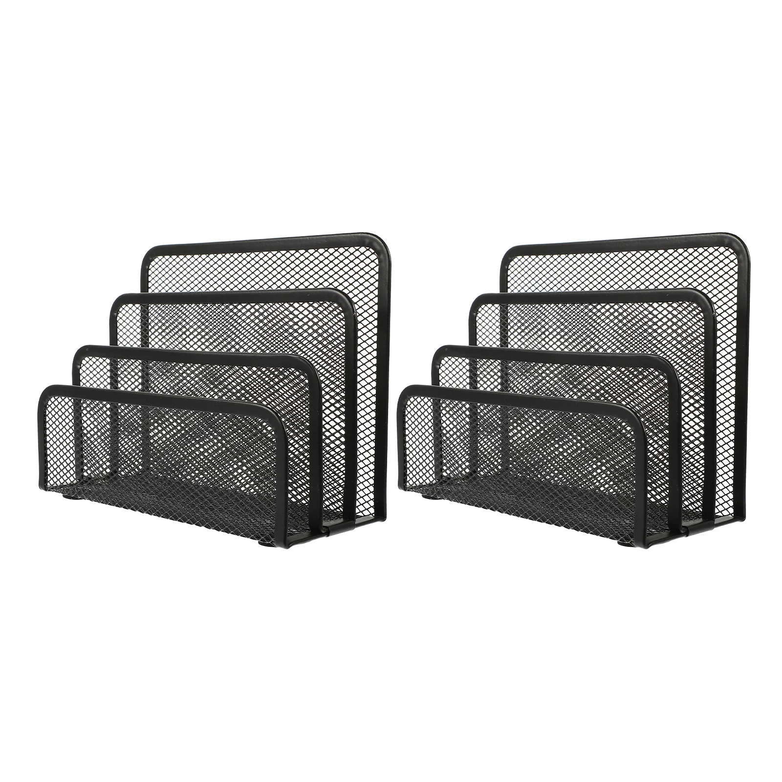 

2Pcs Book Stand File Rack Iron Desktop Organizer Multi-Layer Document Holder for Office Home Storage Shelves Filing System