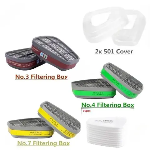 6200/7502/6800 MaskChemical Gas Mask 6001/6002/6004 Box 5N11 Cotton Protection FilterPaint MaskRespiratorReplaceable Accessories