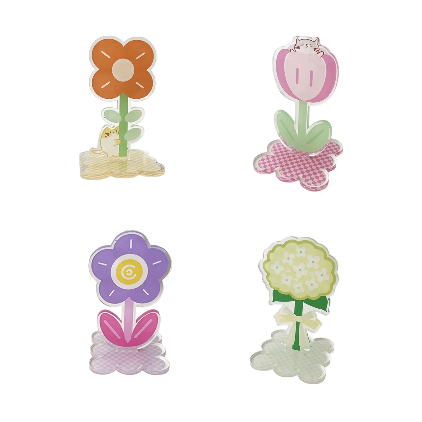 Table Number Holders Acrylic Flower Place Card Holder Photo Picture Holder for Wedding, Birthday Party