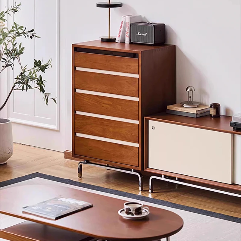 

Zengji retro solid wood chest of drawers, living room side cabinet, storage drawer