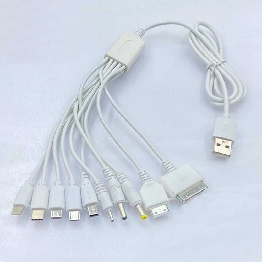 10 w 1 uniwersalny kabel USB do ładowania z wieloma telefonami komórkowymi, głośnik odtwarzacz MP3 i inne