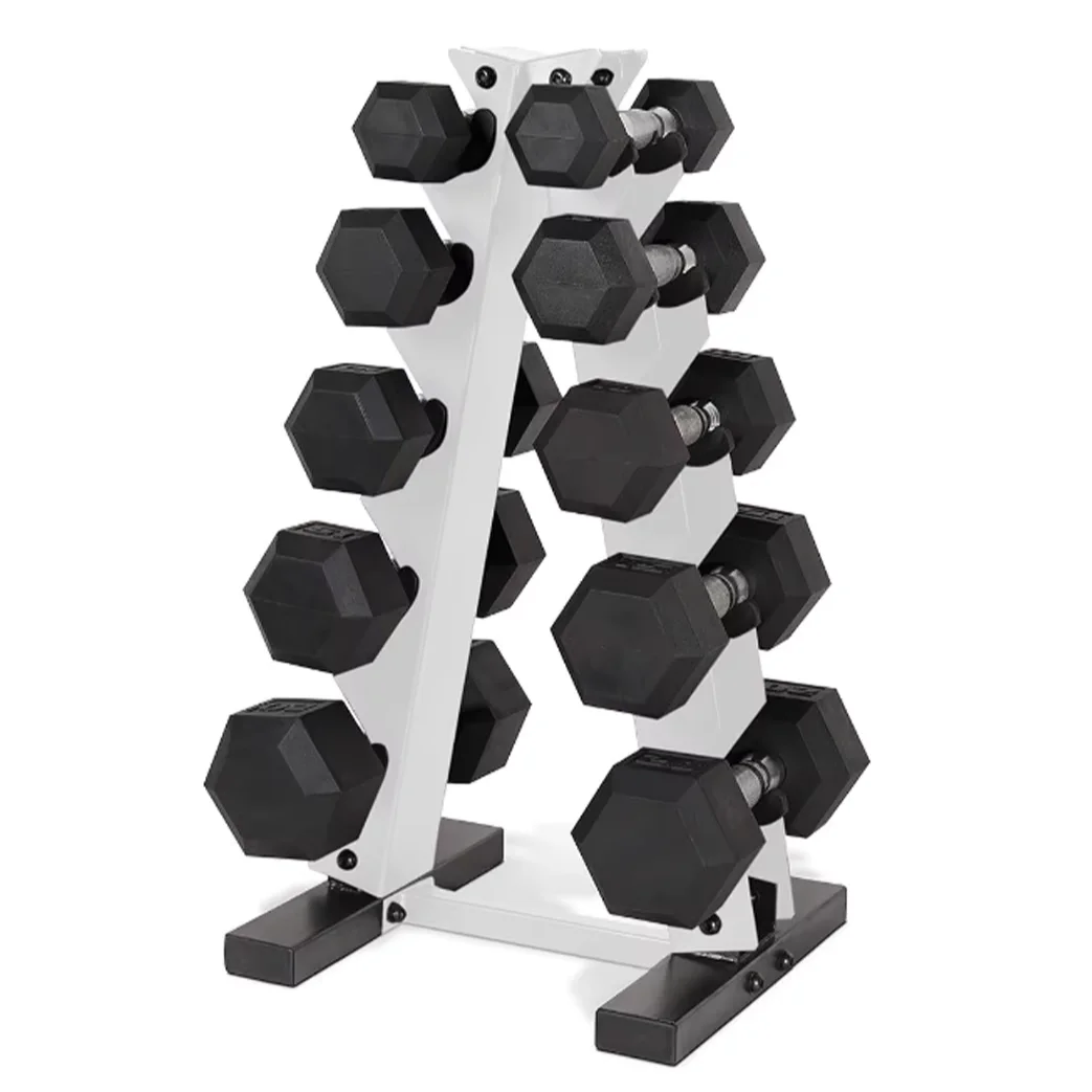 Juego de Mancuernas Hexagonales de 150 kg con Soporte, Recubiertas de Goma y Mancuernas de Metal Resistentes, Equipo de Entrenamiento de Fuerza y Fitness