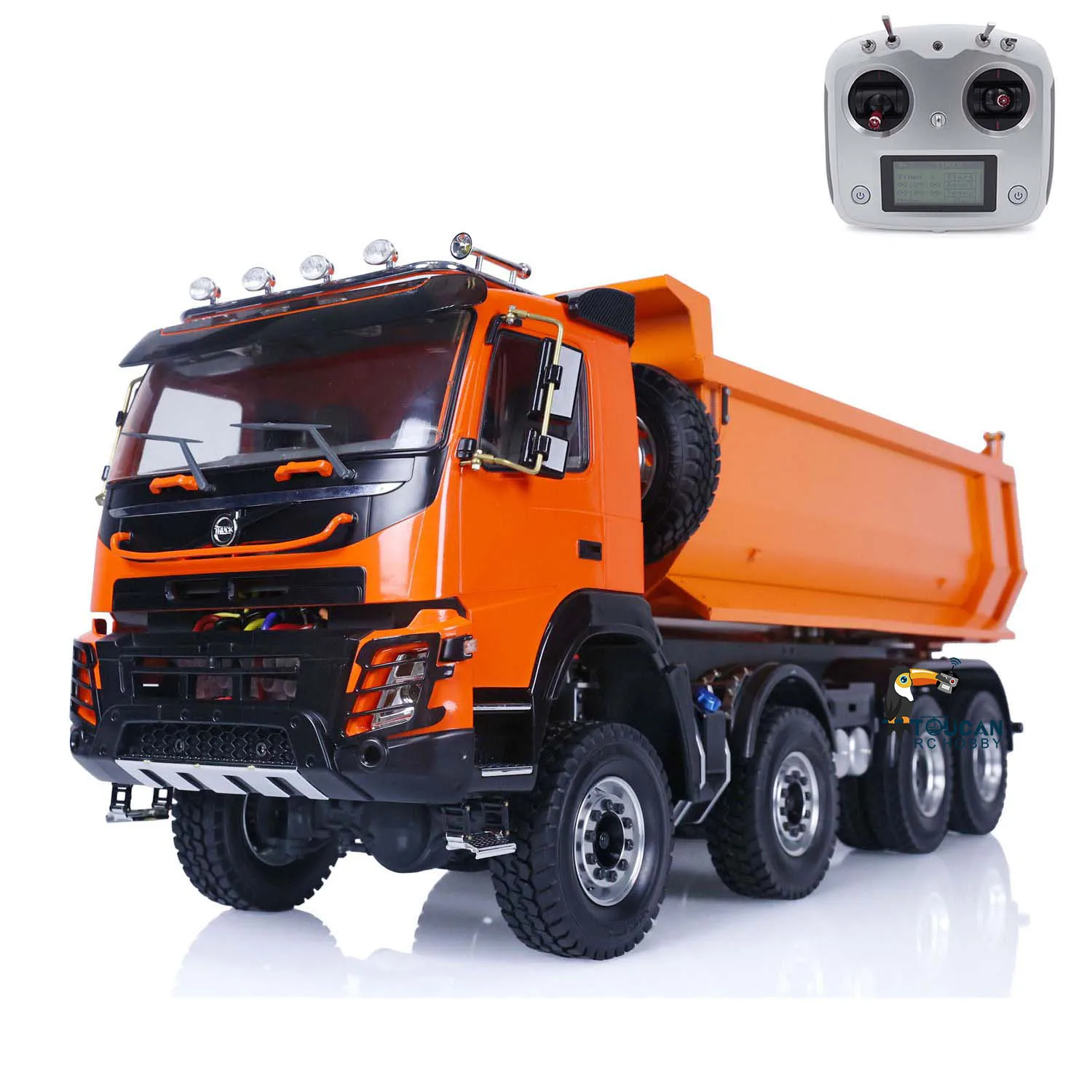 1/14 JDM 65C Metal 8*8 Hydraulic RC Dumper Truck Tipper Diff Lock Axle Sound Car Toucan Radio Model RTR Ver Flysky I6s