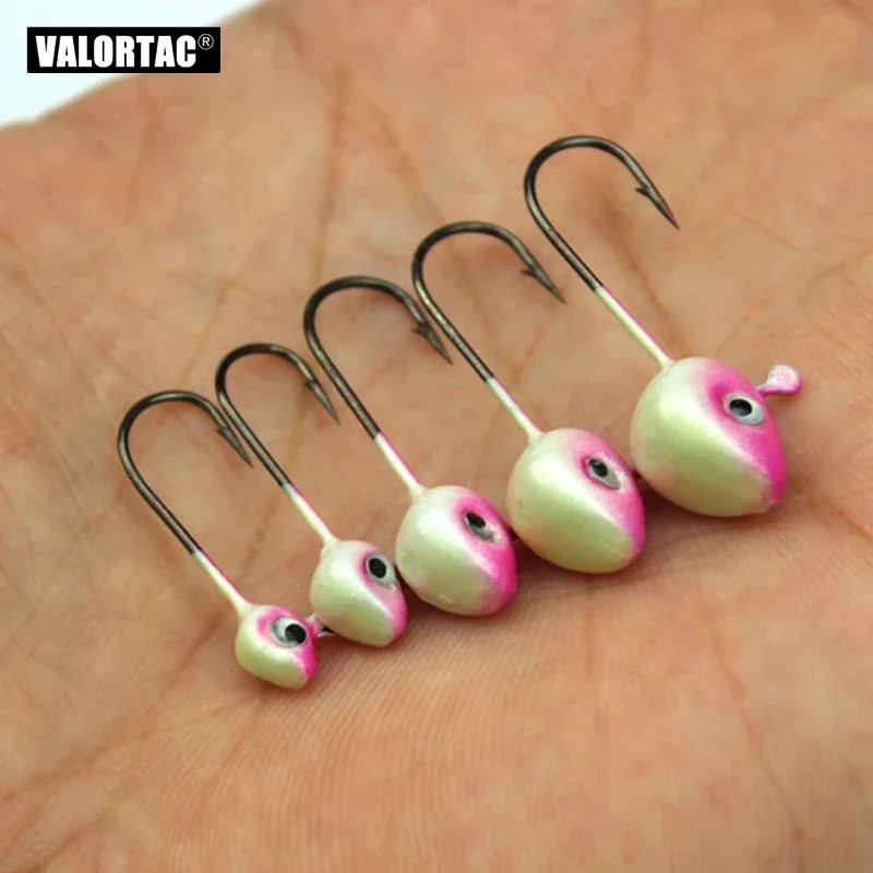 finesse jighead fishing hook,peach pink color ceramic paint , high carbon steel hook for soft plastic fishing lure