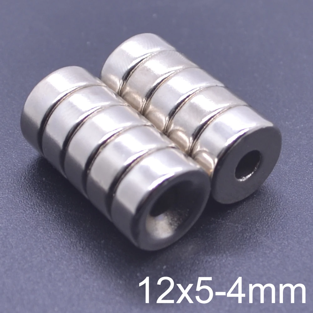 50Pcs 12x5-4 Neodymium Magnet 12x5 Hole 4 N35 NdFeB Round Super Powerful Strong Permanent Magnetic imanes Disc